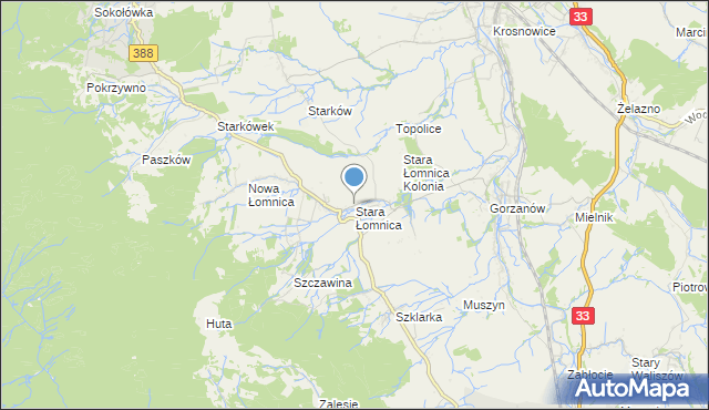 mapa Stara Łomnica, Stara Łomnica na mapie Targeo